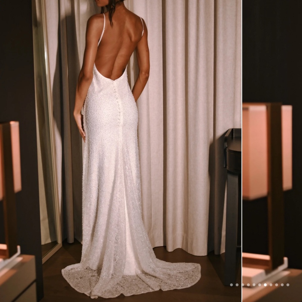 NWT Meshki Catalina Pearl Beaded Wedding Gown - [Small]